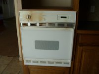 Wall oven showed signs that it may have had a greese fire (note discoloration around and above vents on the left side top of the unit).