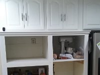 Here is the cabinet after we removed the wall oven and the old microwave.